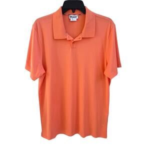Brady Polo Shirt Mens Short Slv Coral Orange Supernova Sz L Pima Cotton Blend